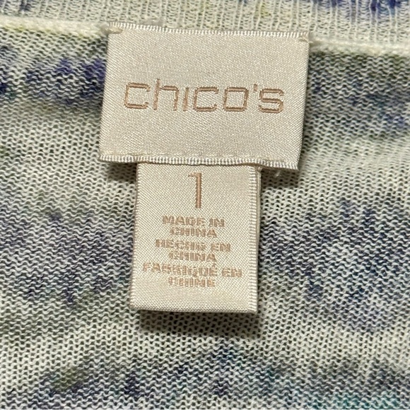 Chicos Linen Cotton Longline Colorful Longsleeve Lightweight Open Front Cardigan - Picture 10 of 11